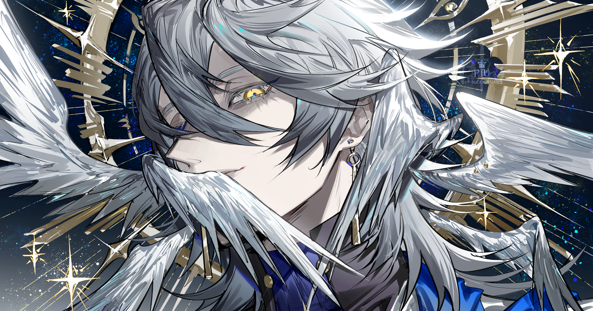 Drawings of Guys With Silver Hair - An Enigma in White