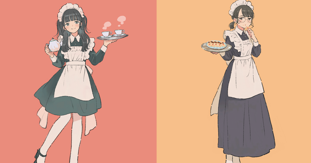  长裙女仆装VS短裙女仆装插画特辑 
