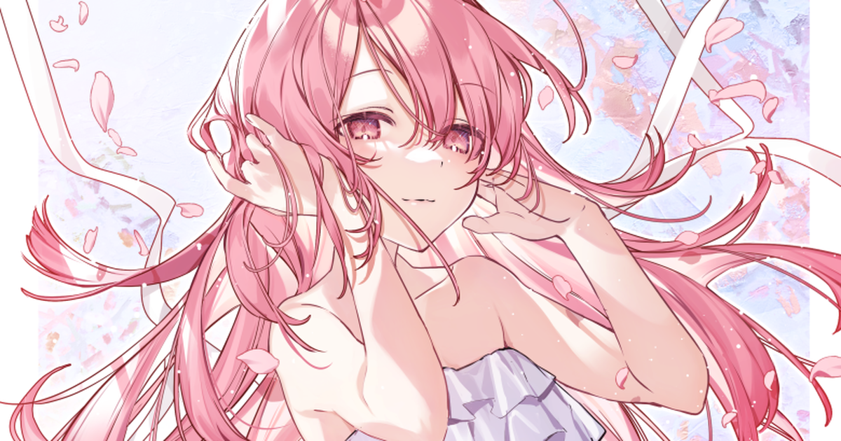  粉发女子插画特辑 