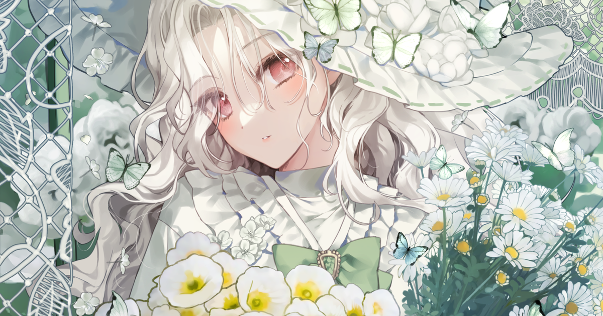  白色花卉插画特辑 