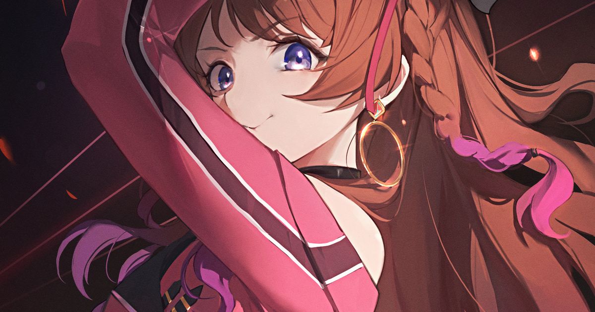 棕色长发女子插画特辑 