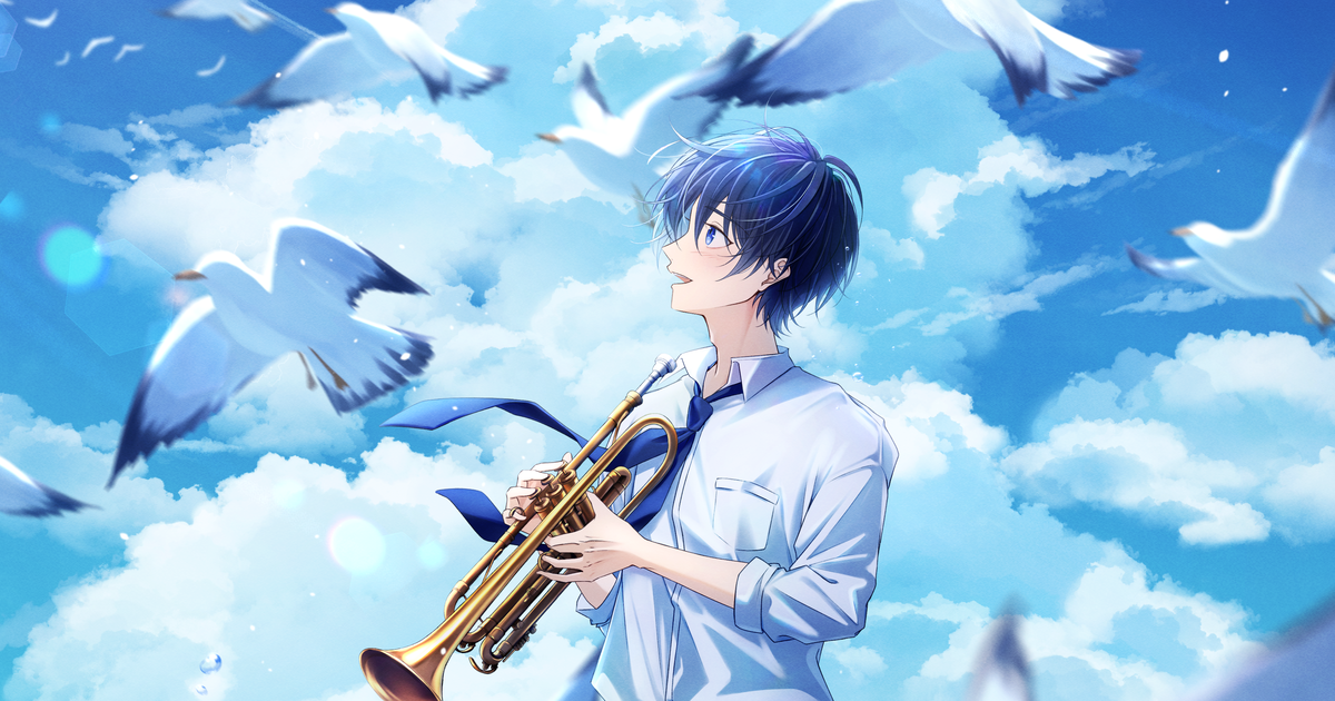  蓝天与男子插画特辑 