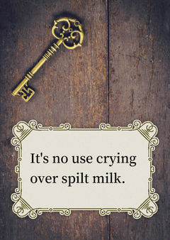 It's no use crying over spilt milk.