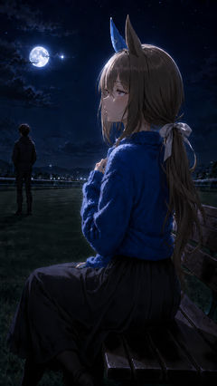 満月の夜に少しだけ素直になるアヤベさん