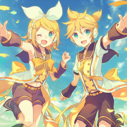 This is a pixiv picture whose title is リンレン.