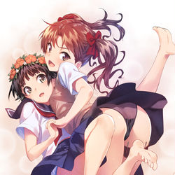 This is a pixiv picture whose title is 黒子と初春.
