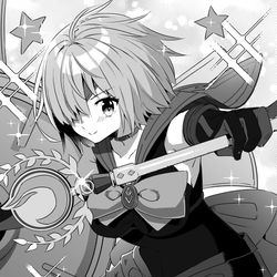 This is a pixiv picture whose title is 美少女英霊カルデアシールダー.