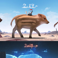 This is a pixiv picture whose title is 2019→.