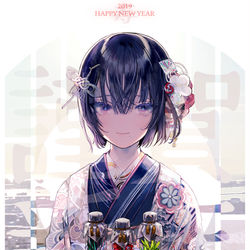 This is a pixiv picture whose title is 松竹梅のハーバリウム.