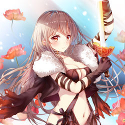 This is a pixiv picture whose title is 虞美人.