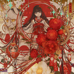 This is a pixiv picture whose title is 新 春 万 福 ２０１９.