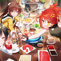 This is a pixiv picture whose title is 千夜 元旦抢食.