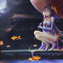This is a pixiv picture whose title is 锦鲤抄.