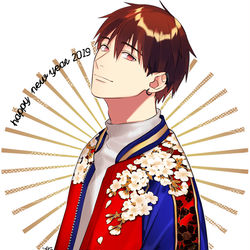 This is a pixiv picture whose title is HAPPY NEW YEAR 2019.