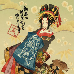 This is a pixiv picture whose title is 謹賀新年2019.
