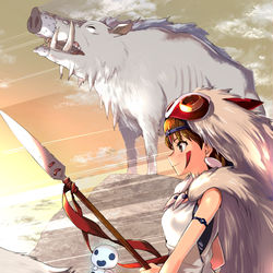 This is a pixiv picture whose title is もののけ姫であけおめ２０１９　.