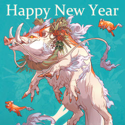 This is a pixiv picture whose title is 2019年　亥.