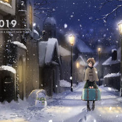 This is a pixiv picture whose title is 2019.