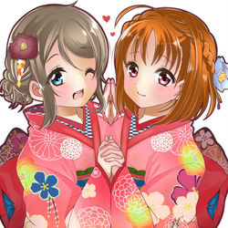 This is a pixiv picture whose title is 描き納めよしまるイラスト😈💮＋新年ようちかイラスト🍊⚓.