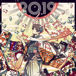 This is a pixiv picture whose title is 2019.