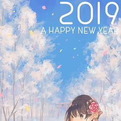 This is a pixiv picture whose title is 2019.
