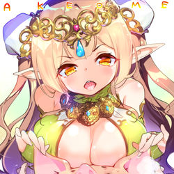 This is a pixiv picture whose title is 【謹賀新年】オークがエルフ姫のおもちゃ【2019】.