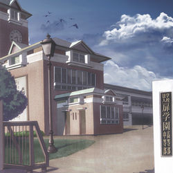 This is a pixiv picture whose title is 学園外観.