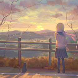 This is a pixiv picture whose title is 日の出.