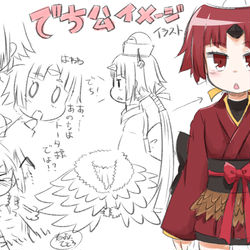 This is a pixiv picture whose title is 紅閻魔ちゃん　練習＆自分用の作画資料.
