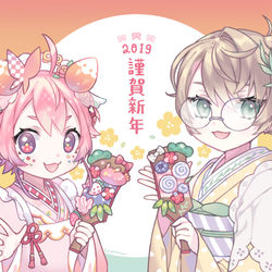 This is a pixiv picture whose title is 2019.