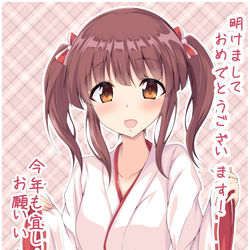 This is a pixiv picture whose title is 巫女智絵里ちゃん！.