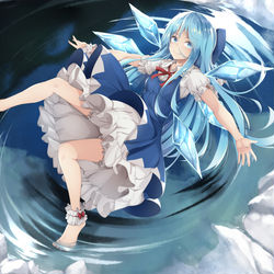 This is a pixiv picture whose title is cirno long hair.