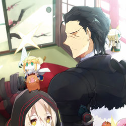 This is a pixiv picture whose title is 【お正月絵】閻魔亭&お正月円卓礼装まぜ.