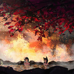 This is a pixiv picture whose title is 秘湯.