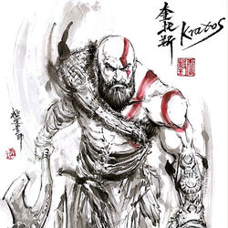 This is a pixiv picture whose title is 【極道水墨】奎托斯.