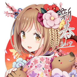 This is a pixiv picture whose title is 2019年賀絵.