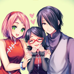 This is a pixiv picture whose title is uchiha family.