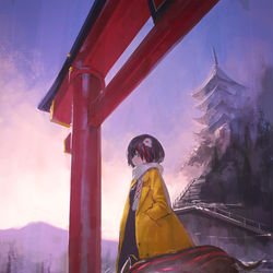 This is a pixiv picture whose title is 亥.