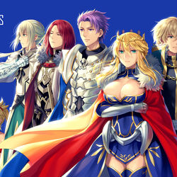 This is a pixiv picture whose title is アルトリア（槍）と円卓の騎士.