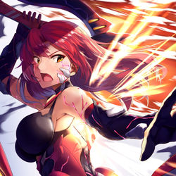 This is a pixiv picture whose title is 「 最後の授業～真紅の騎士・月蝕～」.