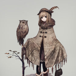 This is a pixiv picture whose title is フクロウ系女子.