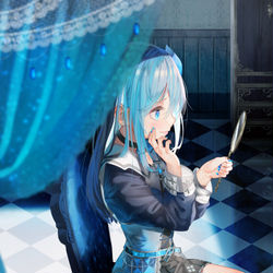This is a pixiv picture whose title is 向き合う.
