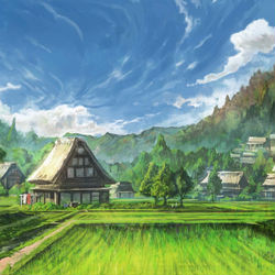 This is a pixiv picture whose title is 田舎.