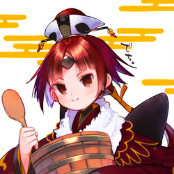 This is a pixiv picture whose title is 紅女将.