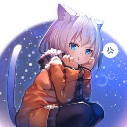 This is a pixiv picture whose title is 寒い中待っててくれた猫耳ちゃん.
