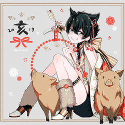 This is a pixiv picture whose title is 描初め！.