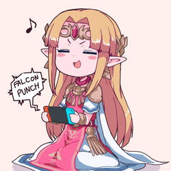 This is a pixiv picture whose title is スマブラするゼルダ姫.