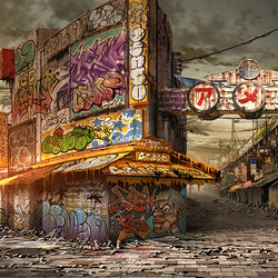 This is a pixiv picture whose title is アメ横幻想.