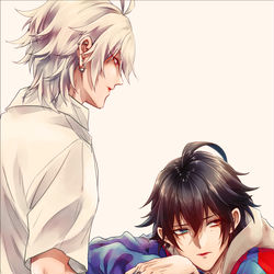 This is a pixiv picture whose title is イサ本表紙.