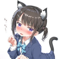 This is a pixiv picture whose title is 猫耳JCちゃん.